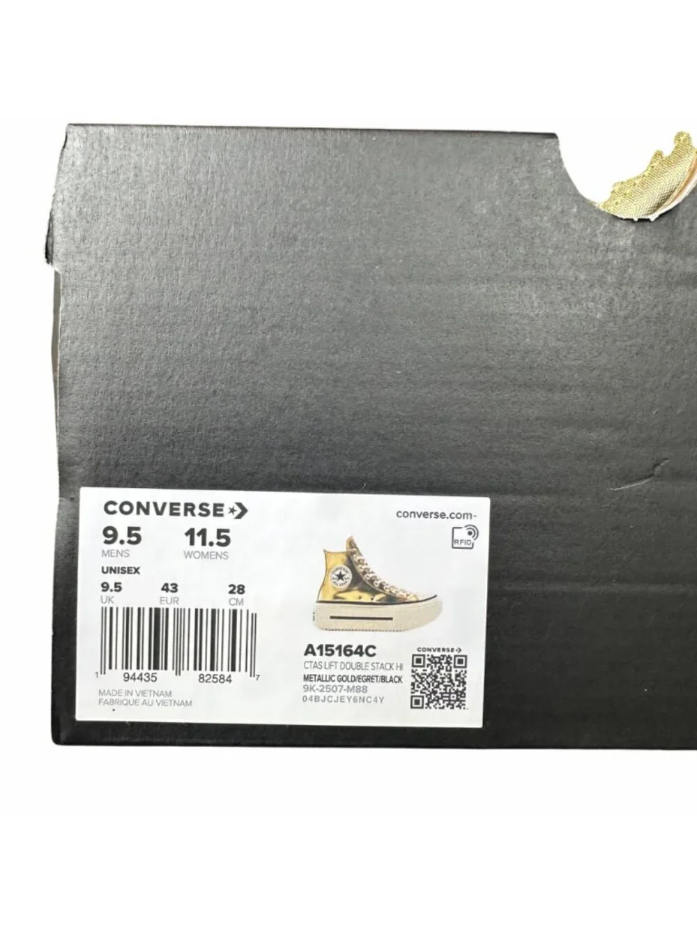 ⭐Converse Chuck Taylor Lift Double Stack Gold 11.5 Womens Shoes Sneakers A15164C
